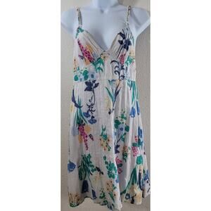 American Eagle Outfitters White Multicolor Floral Spaghetti Strap Mini Dress 4